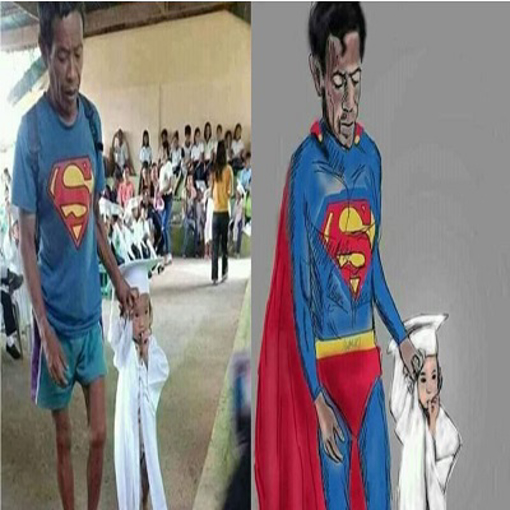 Ảnh của Ông bố “Superman” đi chân đất đến dự lễ tốt nghiệp mầm non của con gái khiến nhiều người cay mắt